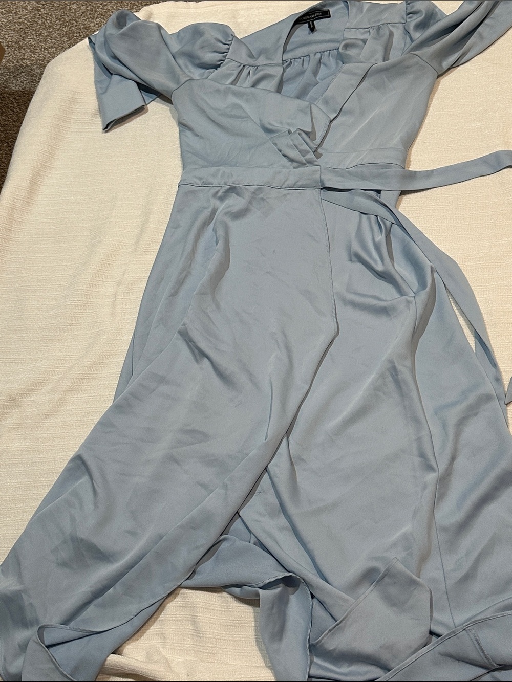 BCBGMaxAzria Light Blue Wrap Midi Dress